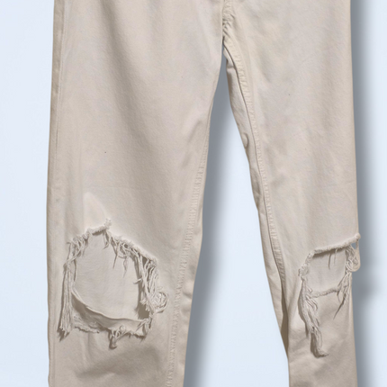 Bershka – White Ripped Denim Jeans - W28 - 100% Cotton