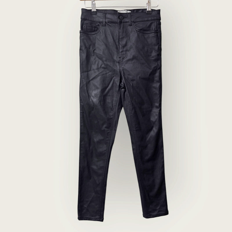 Black Lift & Shape Jeans | Faux Leather/Wax Feel UK 8