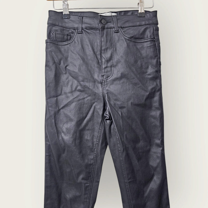 Black Lift & Shape Jeans | Faux Leather/Wax Feel UK 8