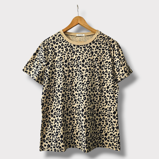 Blooming Jelly Leopard Print T-Shirt – Size L – Soft Rayon Blend