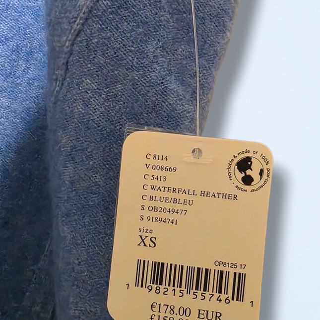 Blue Waterfall Heather Knitted Jumper New Size XS Oversized £158