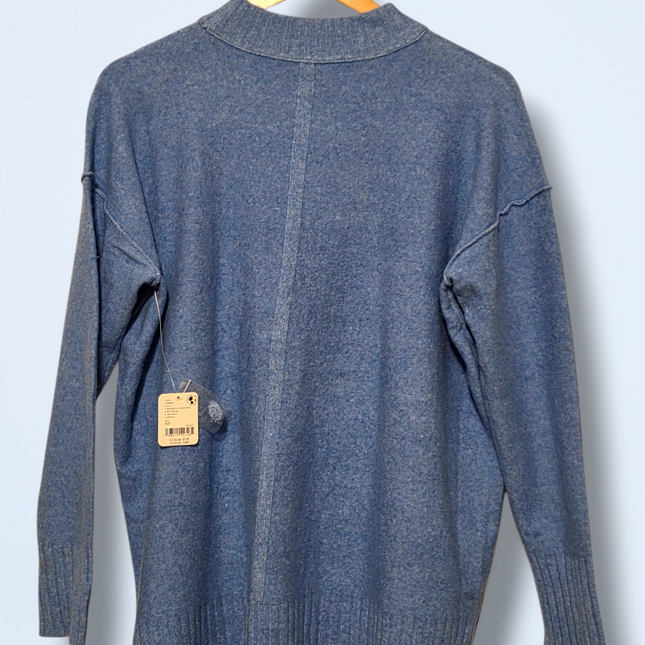 Blue Waterfall Heather Knitted Jumper New Size XS Oversized £158