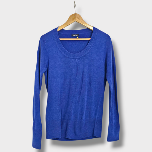 M&Co Blue Knitted Jumper – Size Small, Scoop Neck, 100% Acrylic
