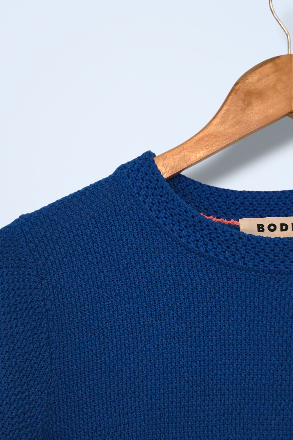 Boden Blue Callie Crochet Crew Neck Jumper Size Small