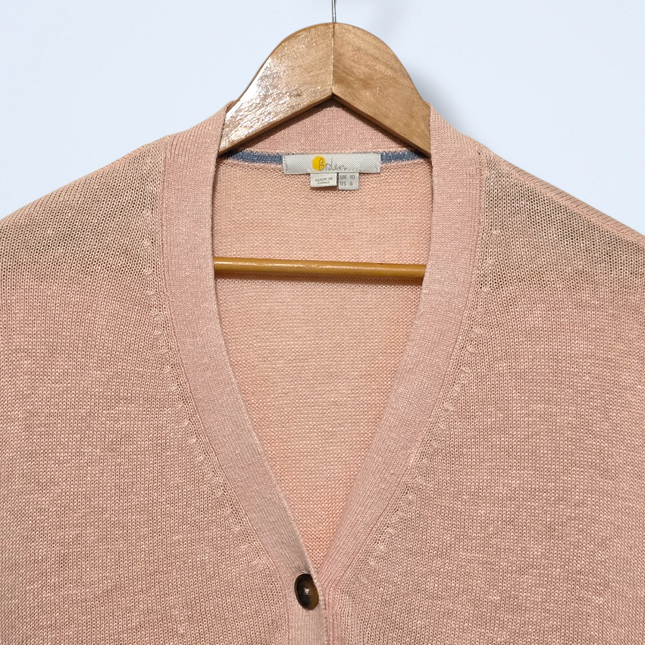 Boden – Size 10 – Linen Colour Block Cardigan – Pink Blue Mustard