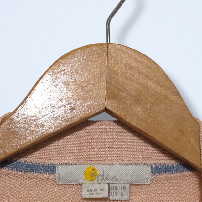 Boden – Size 10 – Linen Colour Block Cardigan – Pink Blue Mustard