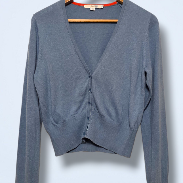 Boden – Long-sleeved Cropped Cardigan – V-Neck – Size UK 14