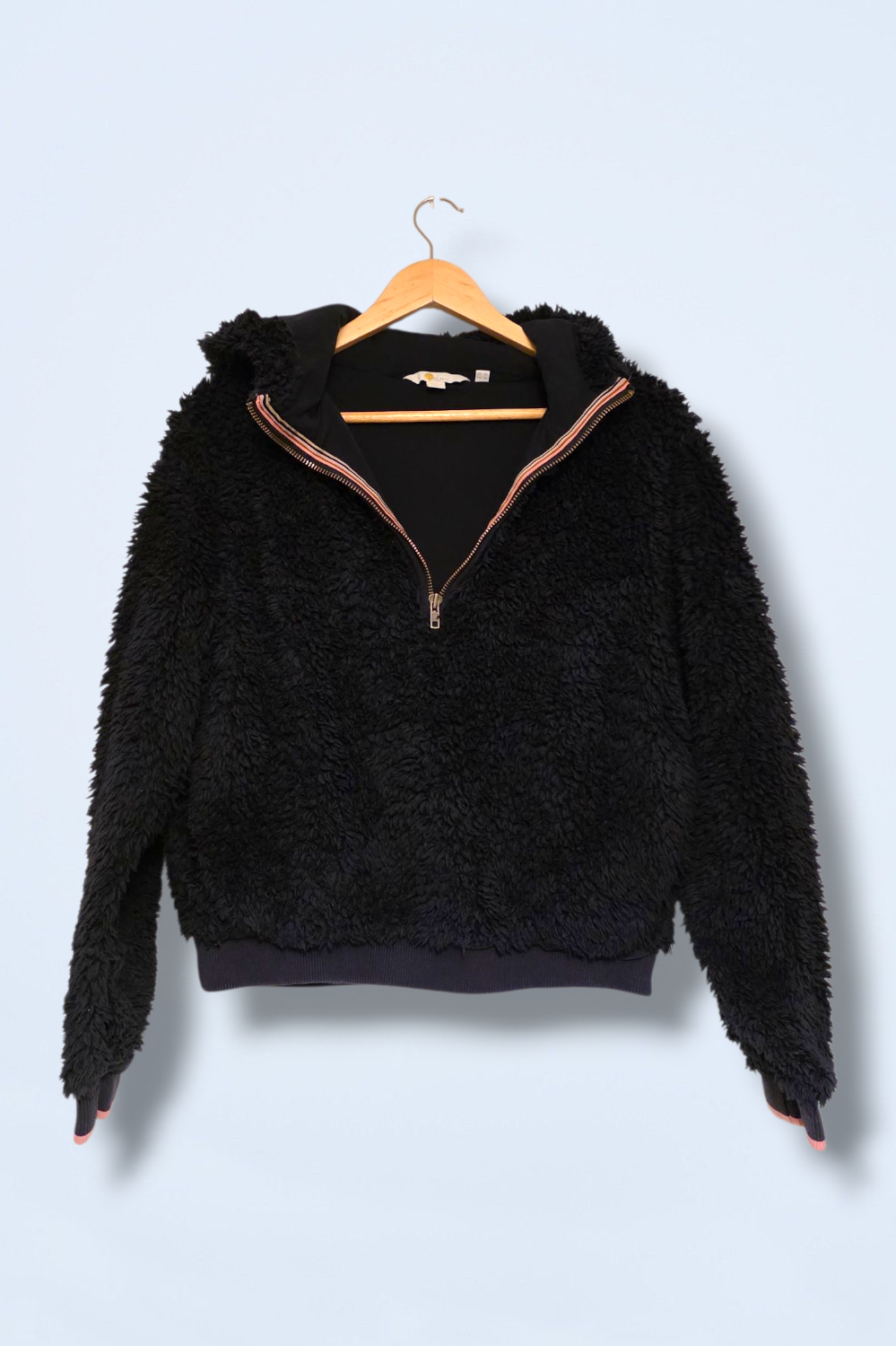 Boden Size 8 Navy Blue ¼ Faux Fur Jacket with Hood