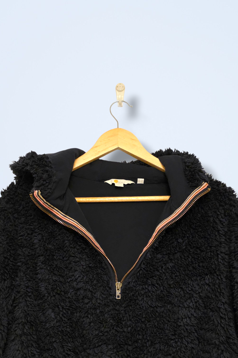 Boden Size 8 Navy Blue ¼ Faux Fur Jacket with Hood