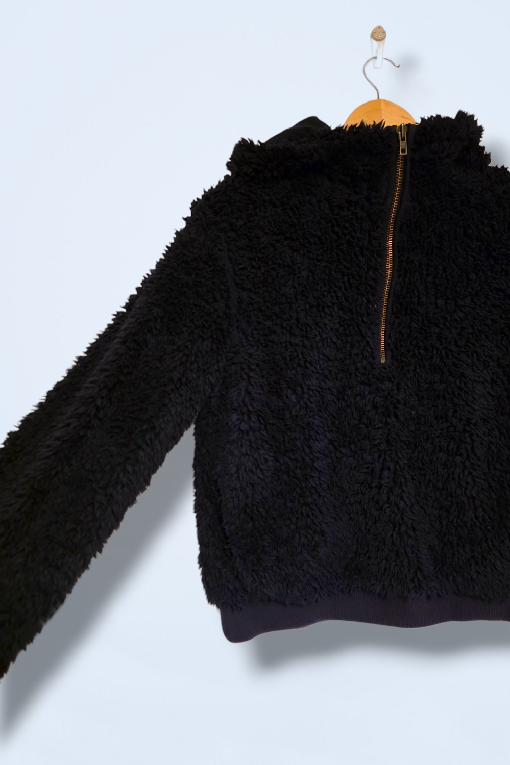 Boden Size 8 Navy Blue ¼ Faux Fur Jacket with Hood