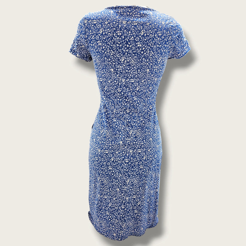 Boden White & Blue Floral Dress Size UK 10R