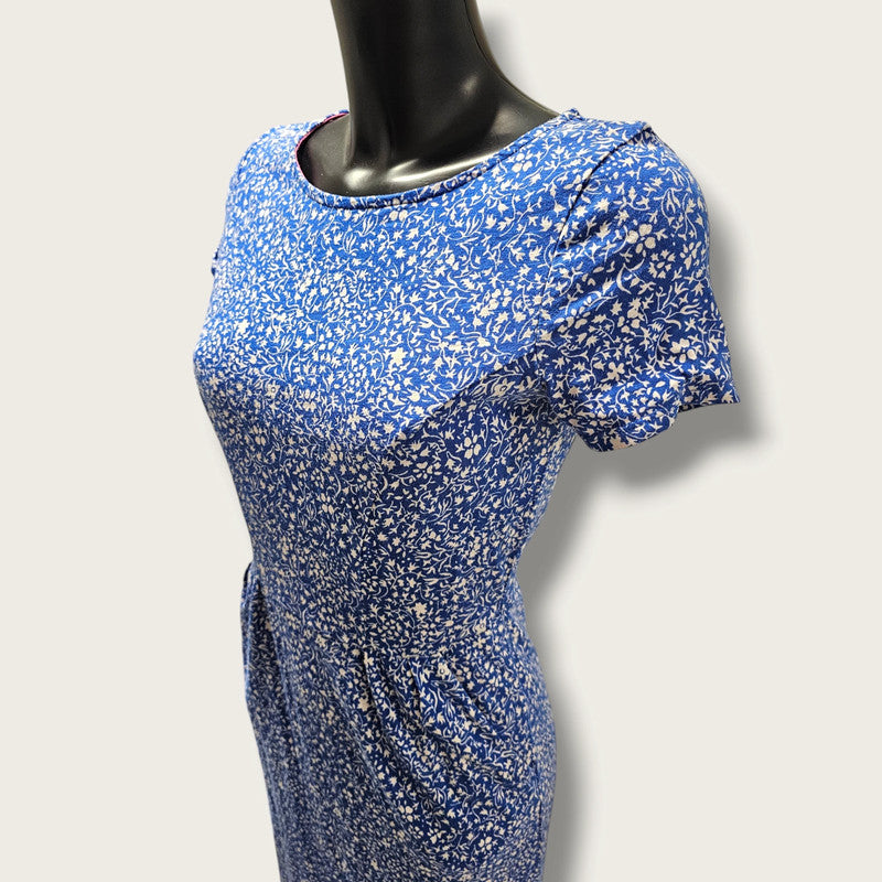 Boden White & Blue Floral Dress Size UK 10R