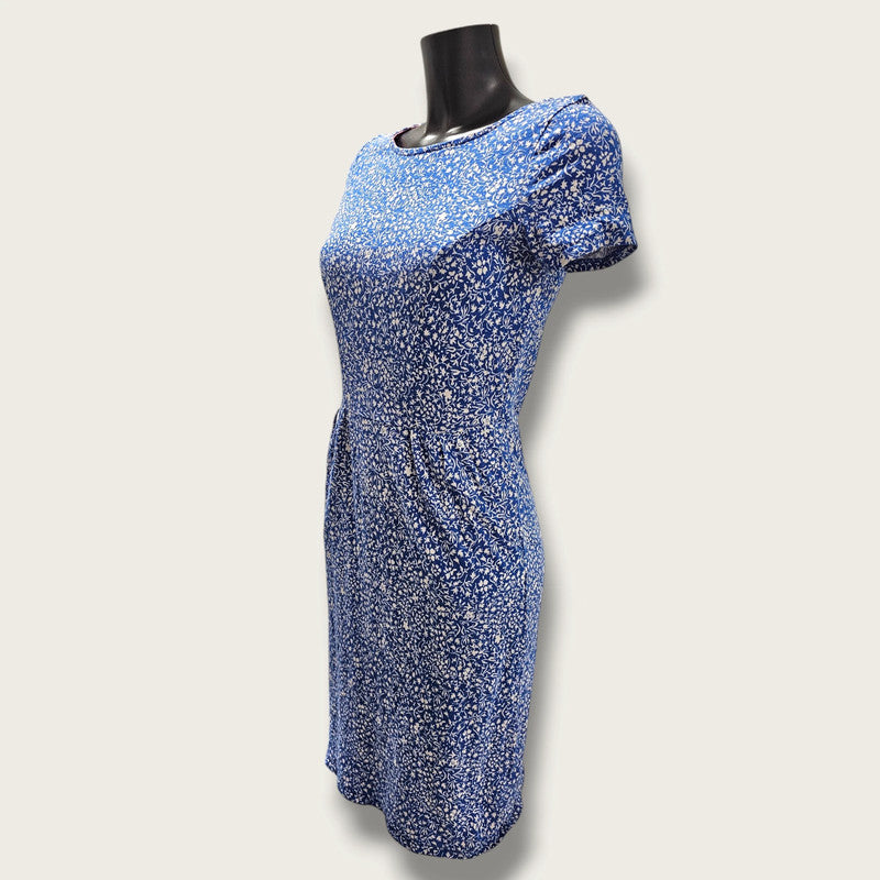 Boden White & Blue Floral Dress Size UK 10R