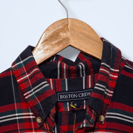 Boston Crew – Vintage Plaid Shirt – Cotton – Size 16