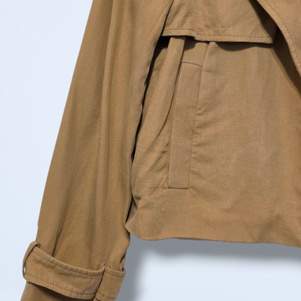 Zara – Brown Open-front Blazer – Size Large – Edge to edge