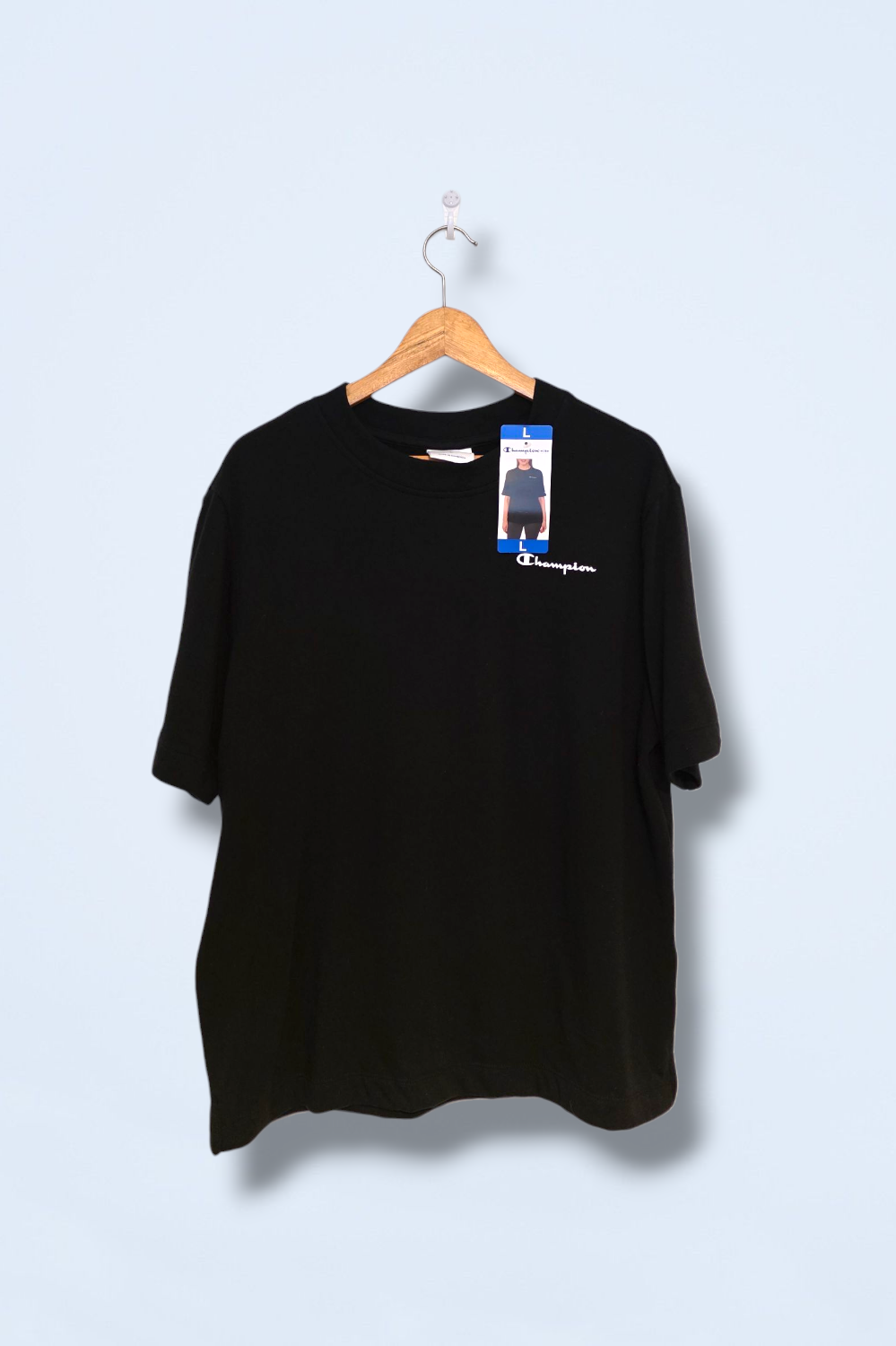 Champion Size Large Black Heavy Weight Jersey T-Shirt
