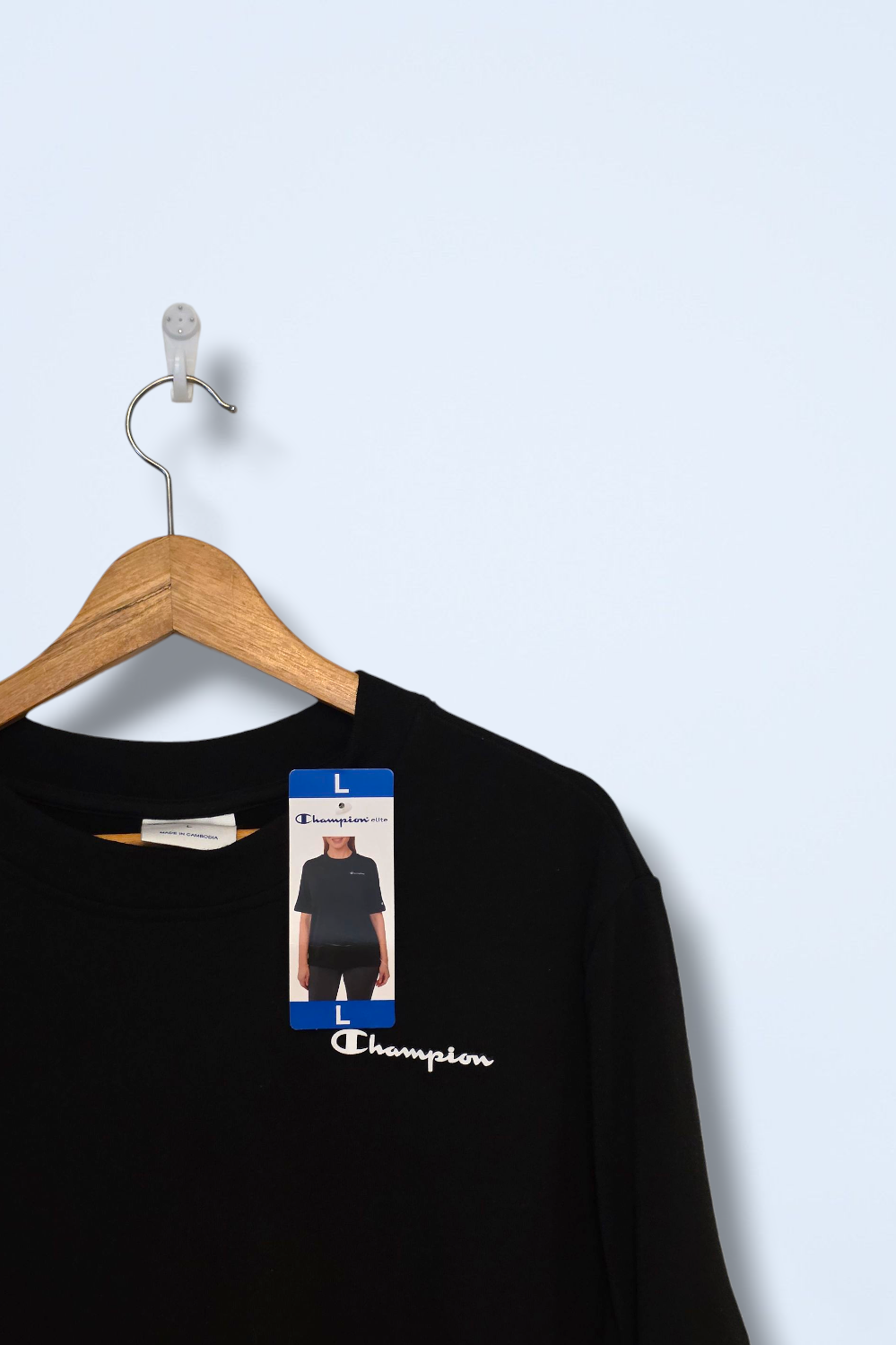 Champion Size Large Black Heavy Weight Jersey T-Shirt