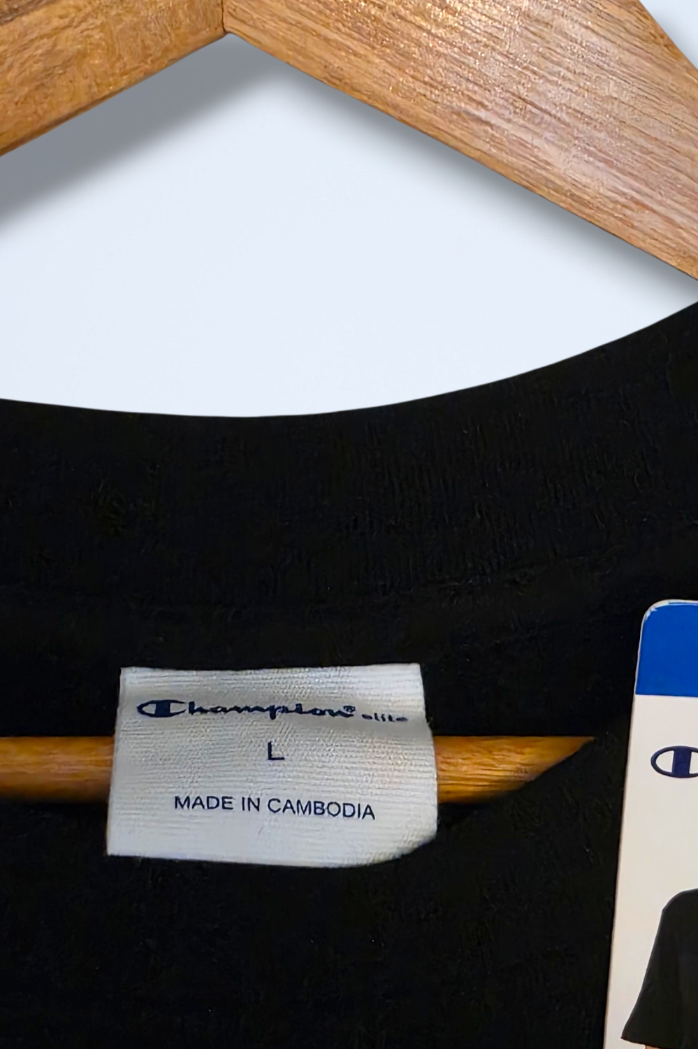 Champion Size Large Black Heavy Weight Jersey T-Shirt