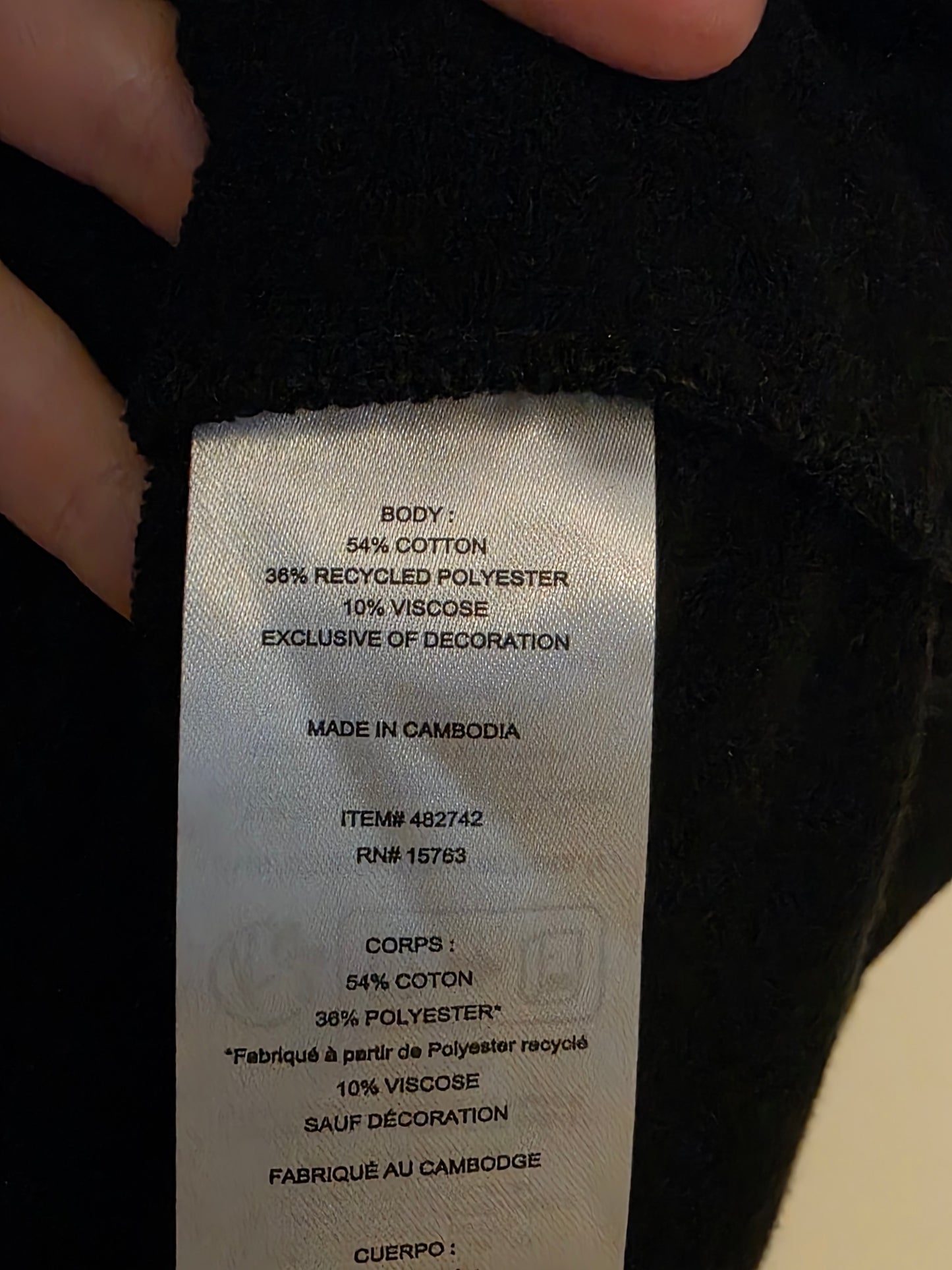 Champion Size Large Black Heavy Weight Jersey T-Shirt