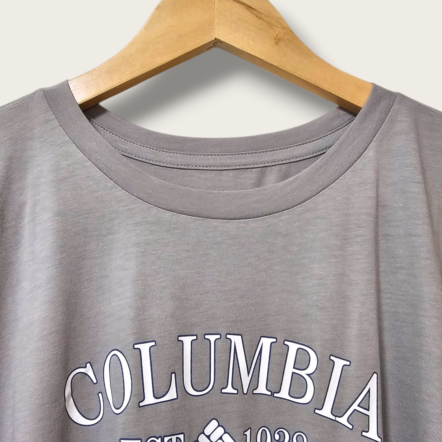 Grey Crew Neck Columbia Casual T-Shirt New Size XL