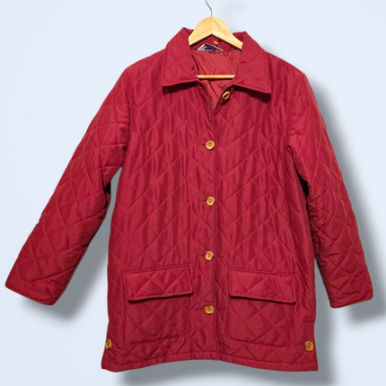 Damart Size 12/14 Quilted Button Coat with Pockets