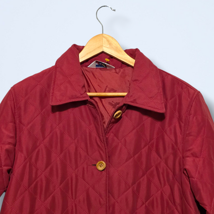 Damart Size 12/14 Quilted Button Coat with Pockets