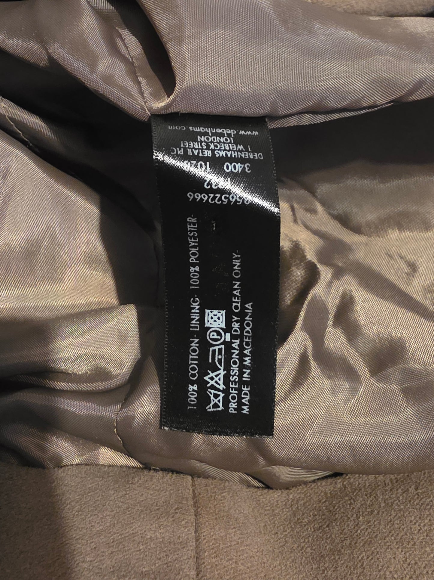 Debenhams Collection Size 16 Brown Short Trench Coat