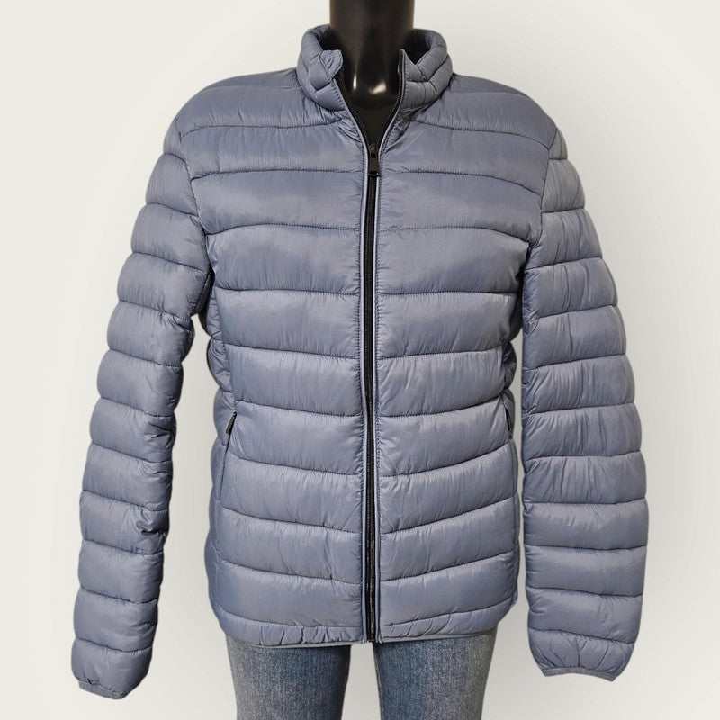 Dusky Blue Quilted Puffer Coat | Unbranded | Size Large