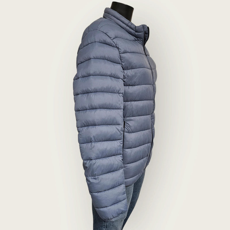 Dusky Blue Quilted Puffer Coat | Unbranded | Size Large