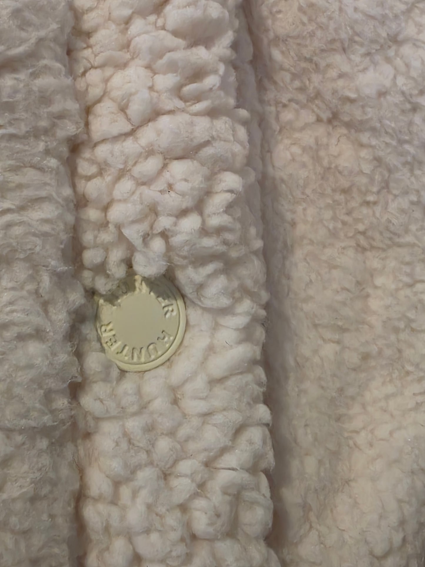 Ecru Hunter Borg Jacket with Hood Full Zip Size Small New