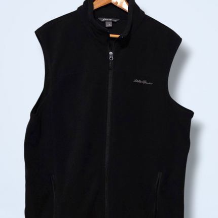 Black Eddie Bauer Fleece Gilet Full Zip Size Large