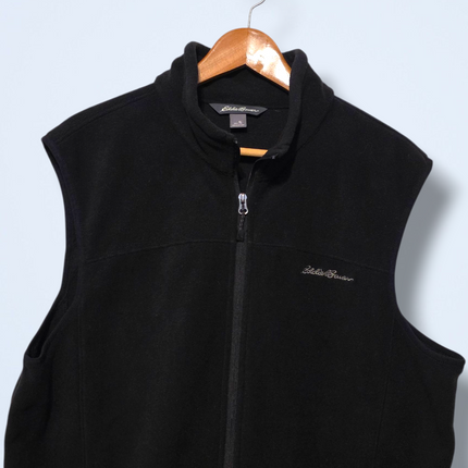 Black Eddie Bauer Fleece Gilet Full Zip Size Large