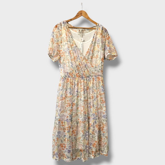 Esprit Floral Chiffon Midi Dress – UK 18 – New with Tags