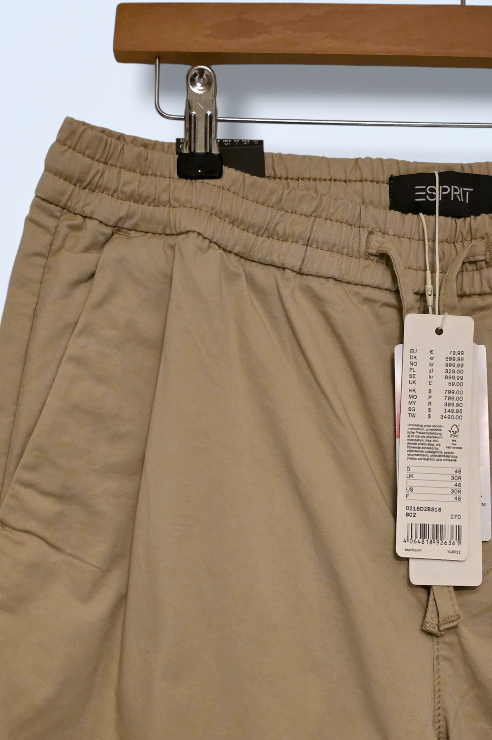 Esprit 30R New Beige Pull On Cropped Trouser
