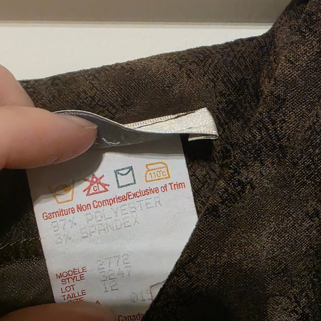 Animal Print 90s Vintage Fairweather Green & Black Dress UK 12