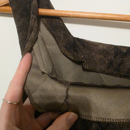 Animal Print 90s Vintage Fairweather Green & Black Dress UK 12