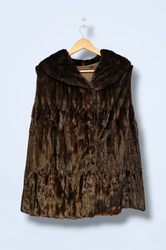 Faux Fur Ermin Mink-style Gilet Waist Coat Hook & Eye