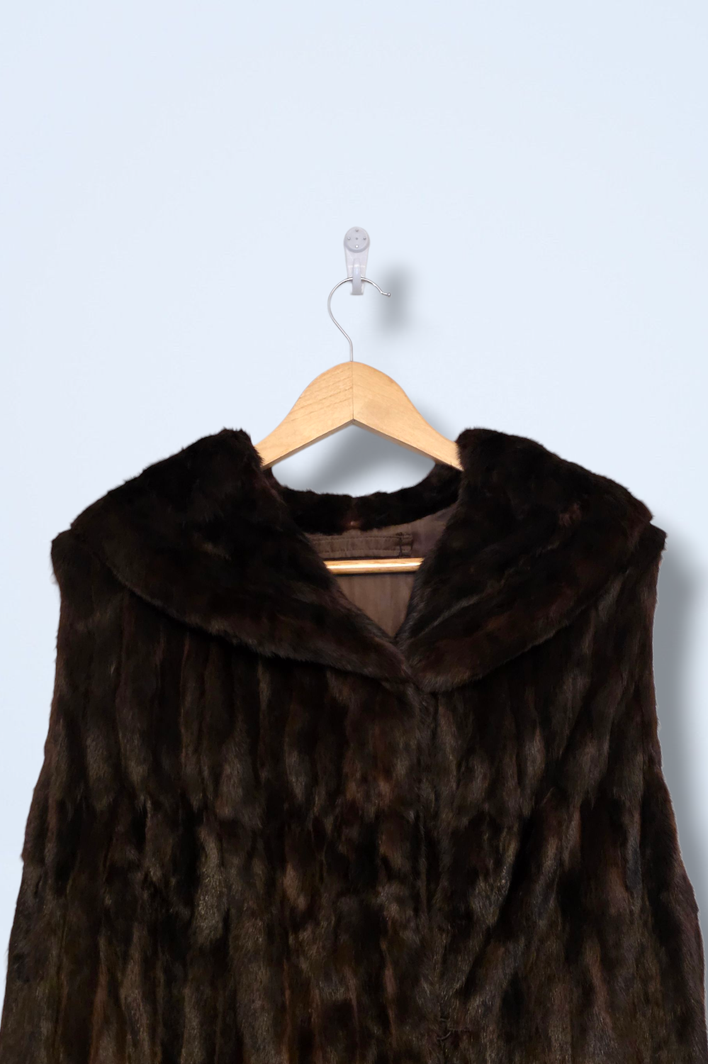Faux Fur Ermin Mink-style Gilet Waist Coat Hook & Eye