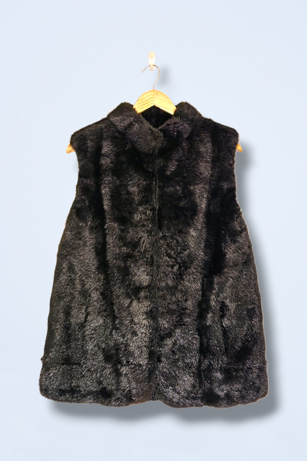 Faux Fur Vintage Hook & Eye Gilet Waist Coat with Pockets