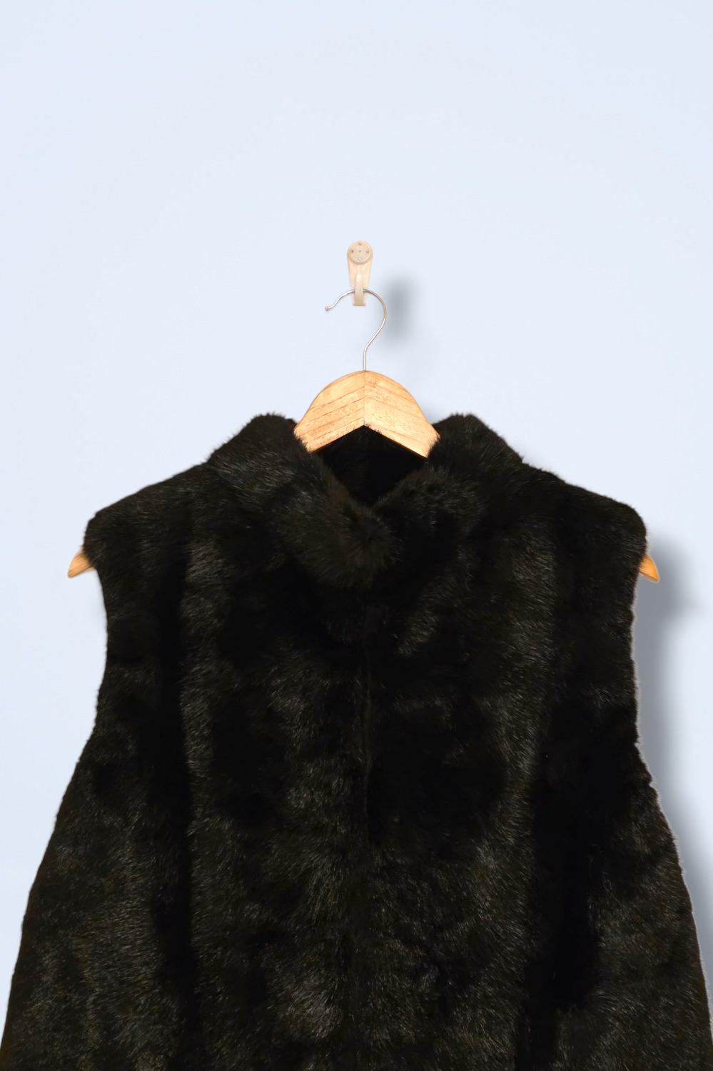 Faux Fur Vintage Hook & Eye Gilet Waist Coat with Pockets