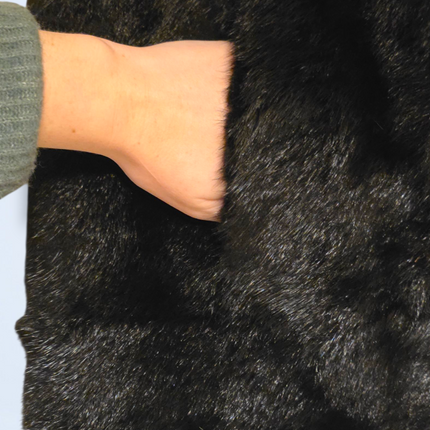 Faux Fur Vintage Hook & Eye Gilet Waist Coat with Pockets