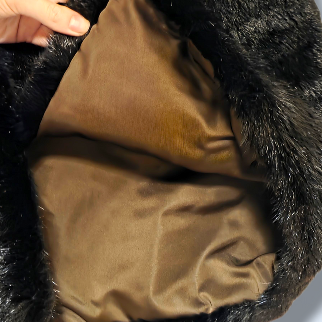 Faux Fur Vintage Hook & Eye Gilet Waist Coat with Pockets