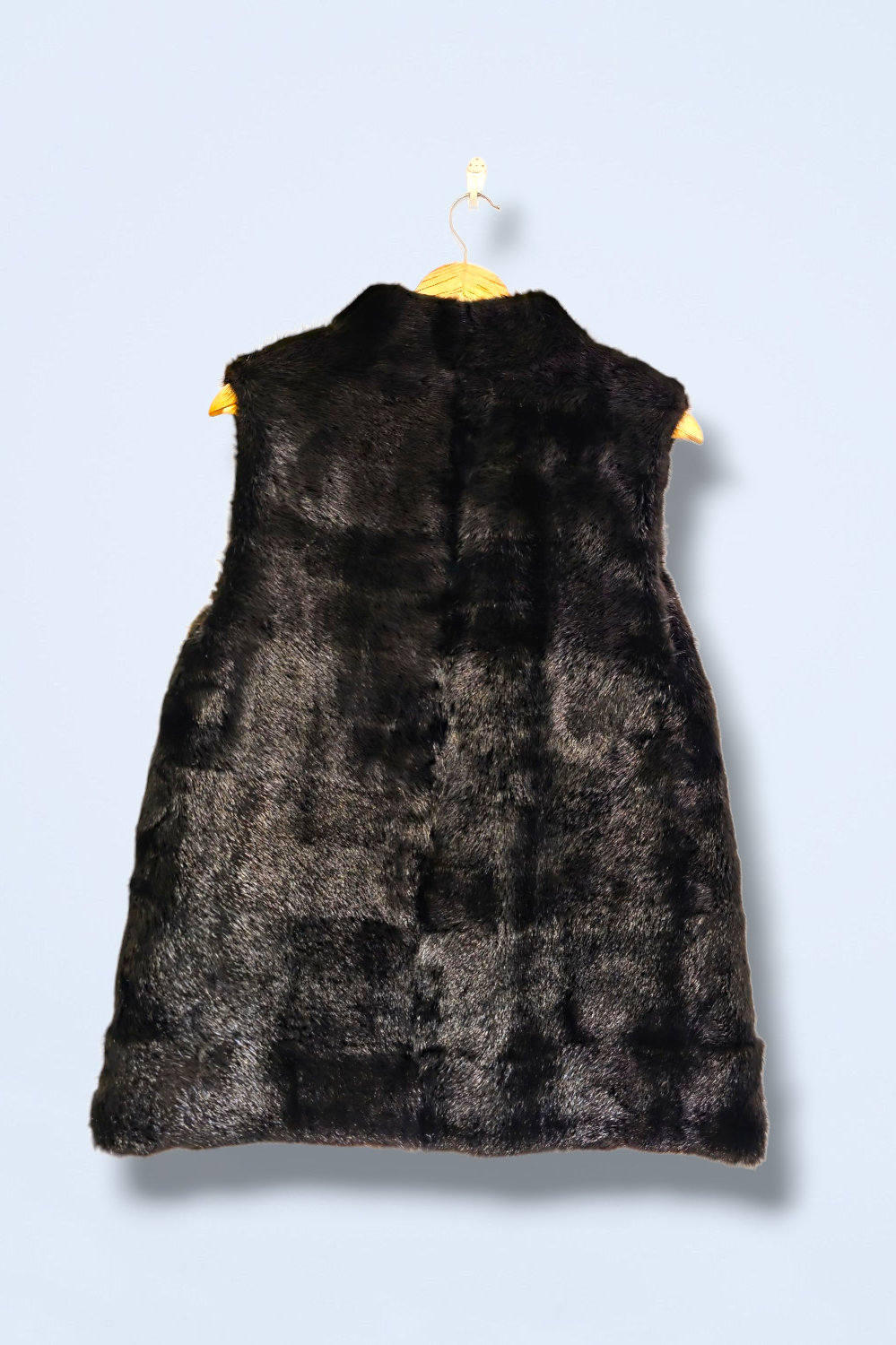 Faux Fur Vintage Hook & Eye Gilet Waist Coat with Pockets