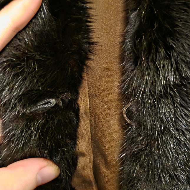 Faux Fur Vintage Hook & Eye Gilet Waist Coat with Pockets