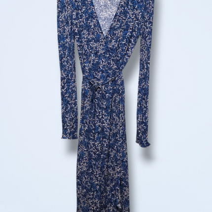 Feather & Bone – Size 3 – Blue & White Floral Wrap Dress