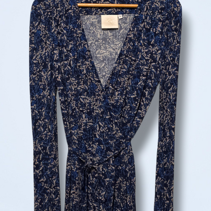 Feather & Bone – Size 3 – Blue & White Floral Wrap Dress