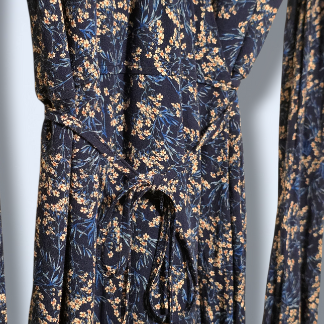Feather & Bone – Size 3 – Blue & White Floral Wrap Dress