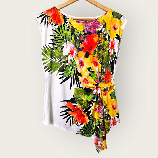 Floral Printed Blouse | Wallis UK 12 | Tiered/Tied Front