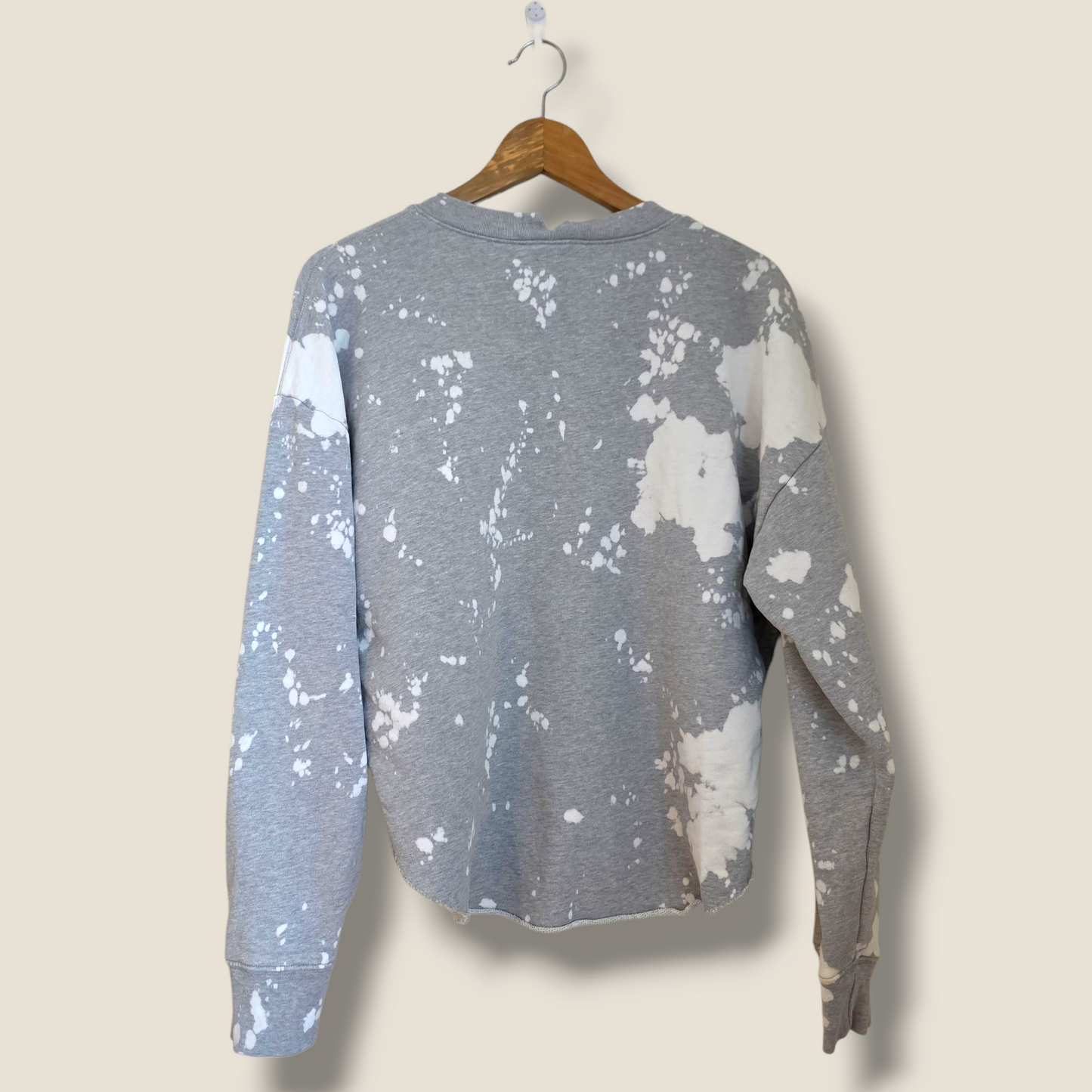 Grey & White Splatter Frame Sweater – Small  - 100% Cotton
