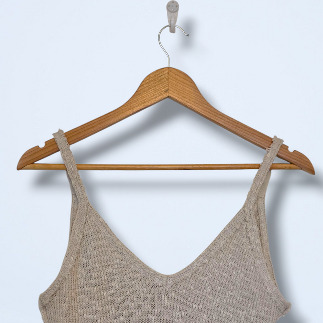 Free People Neutral Cami V-Neck Knitted Finish Size XS